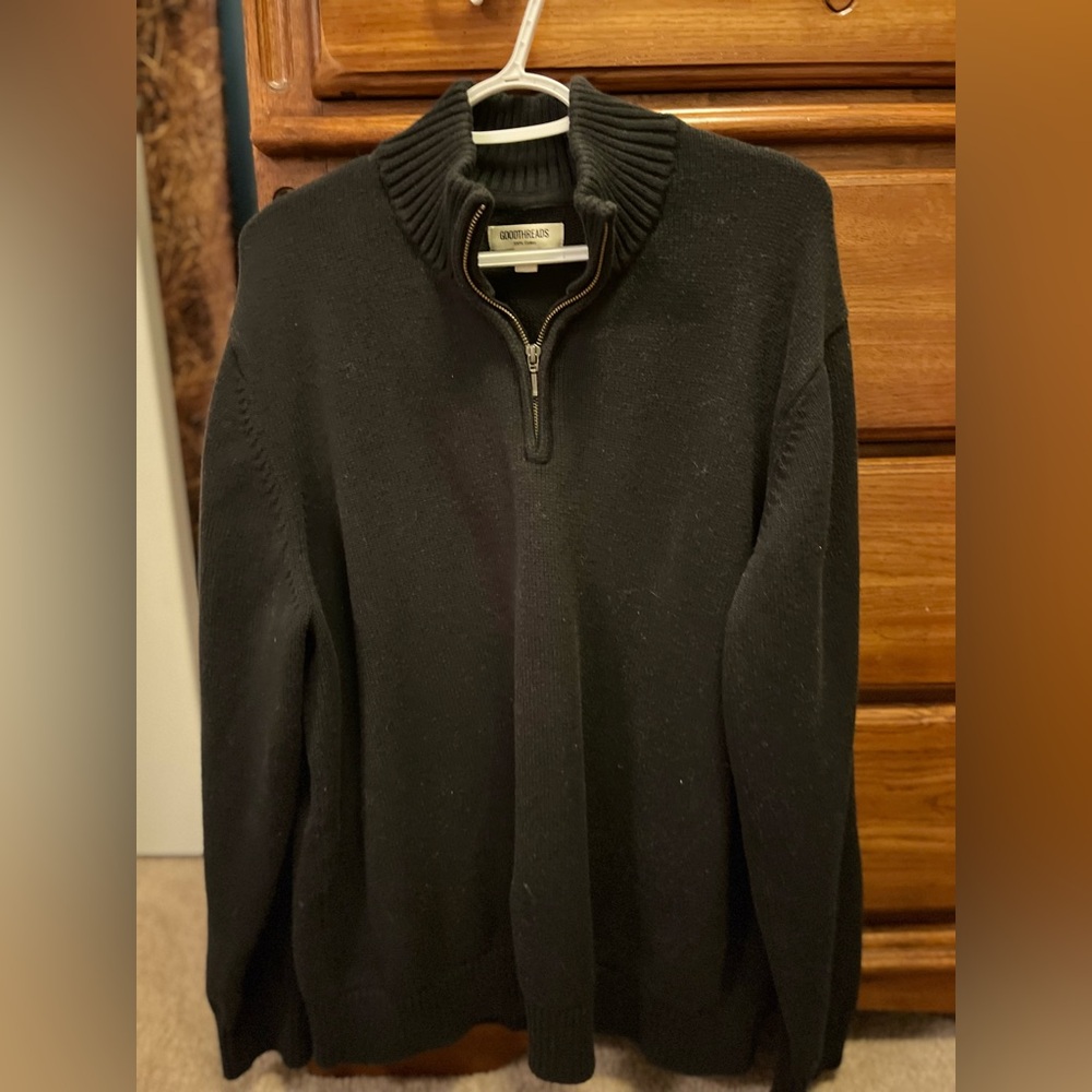 Goodthreads Men's Black Zip Up Sweater